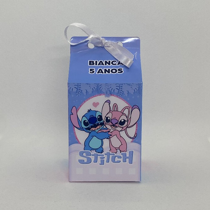 Caixinha Milk Stitch Angel Personalizada com Nome Idade Lembrancinha Festa Infantil Aniversário