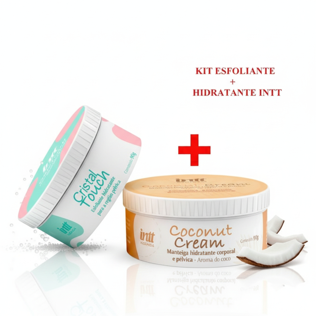 Kit Esfoliante e Hidratante Corporal Cristal Touch + Coconut Cream 90g Intt