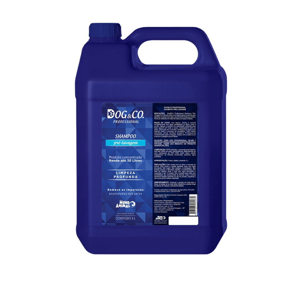 Shampoo Dog & Co Profissional Pré-Lavagem para Cães 5 Litros