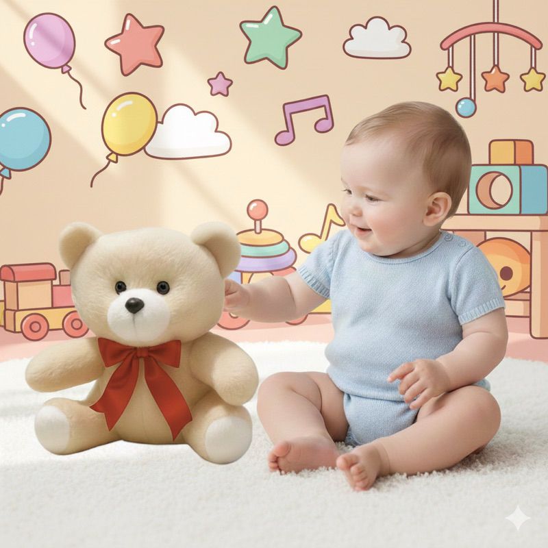 Urso de Pelúcia 23 cm Ursinho Peludinho bege em Oferta na Shopee