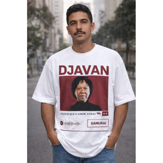 Camiseta Oversized Estampa Frente E Costa Djavan 100% Algodão Malha Premium Casual em Oferta na Shopee