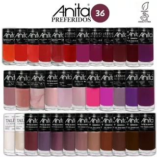 Esmalte Anita Kit 36 cores Clássicas Mais Vendidas e Lançamentos Manicure Atacado