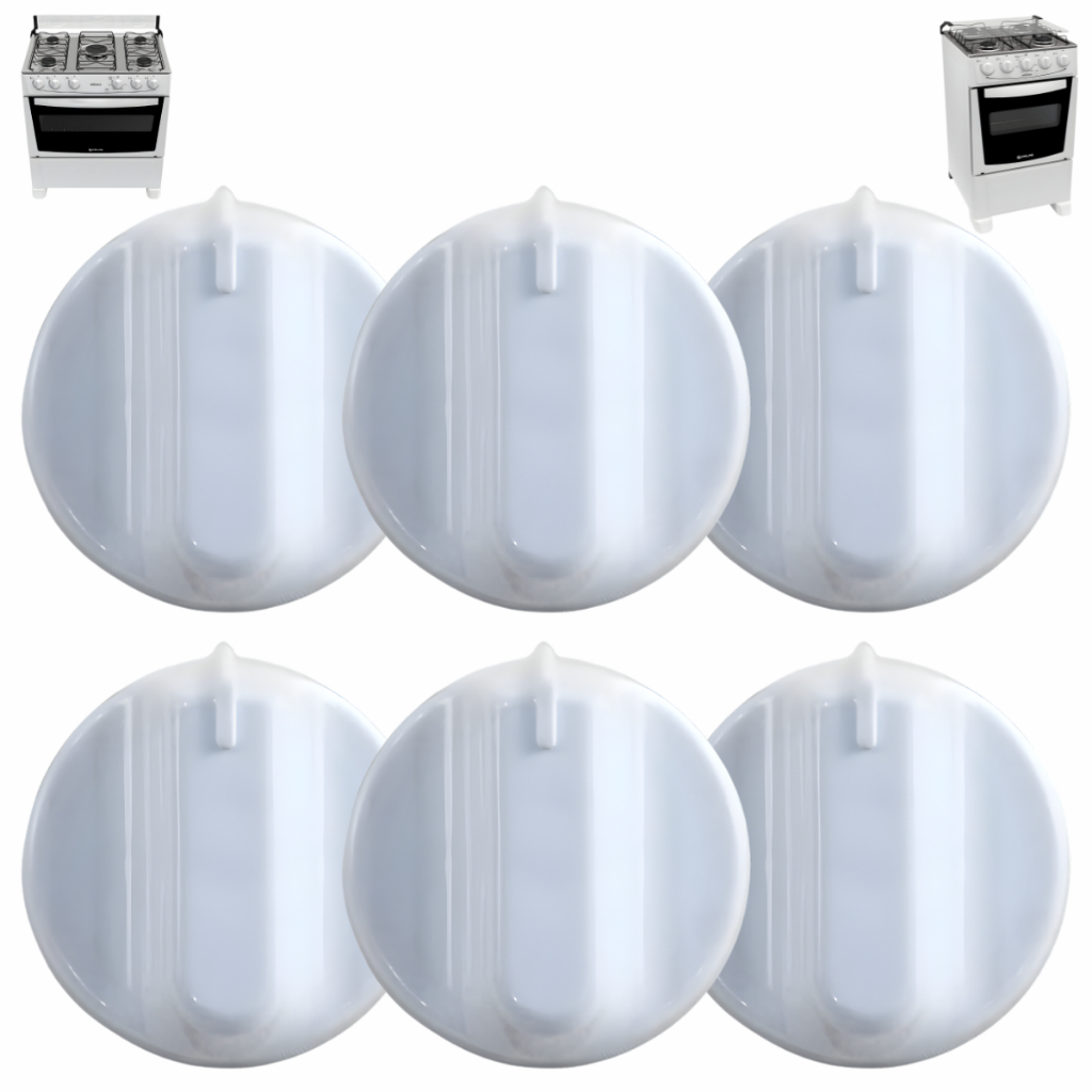 KIT DE 1 Á 6  BOTÕES MANÍPULOS FOGÃO ATLAS MÔNACO GLASS COLISEUM 4 E 5 BOCAS ORIGINAL em Oferta na Shopee