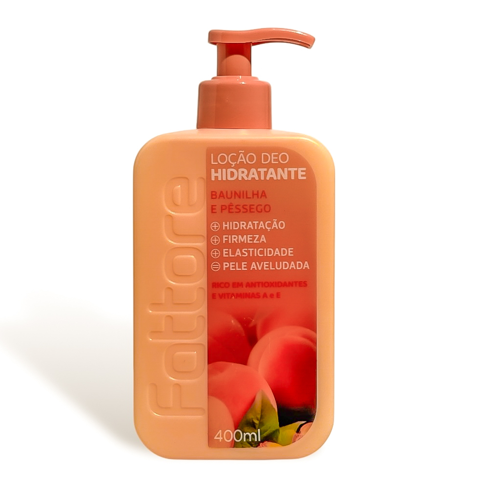 Fattore Loção Deo Hidratante Baunilha e Pêssego 400ml – Hidrata, Protege e Perfuma em Oferta na Shopee
