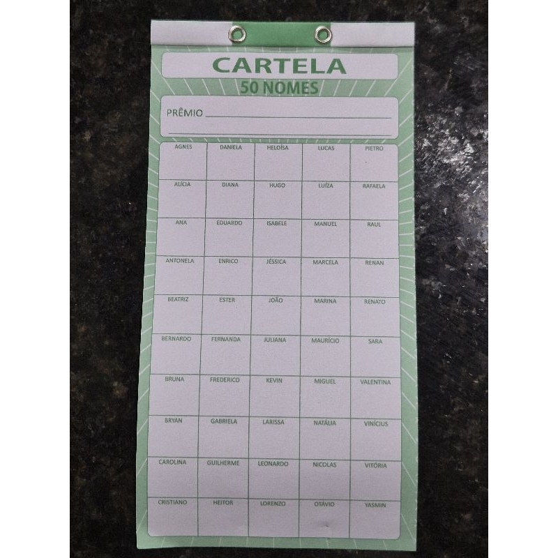 50 Rifas de 50 Nomes Homem e Mulher