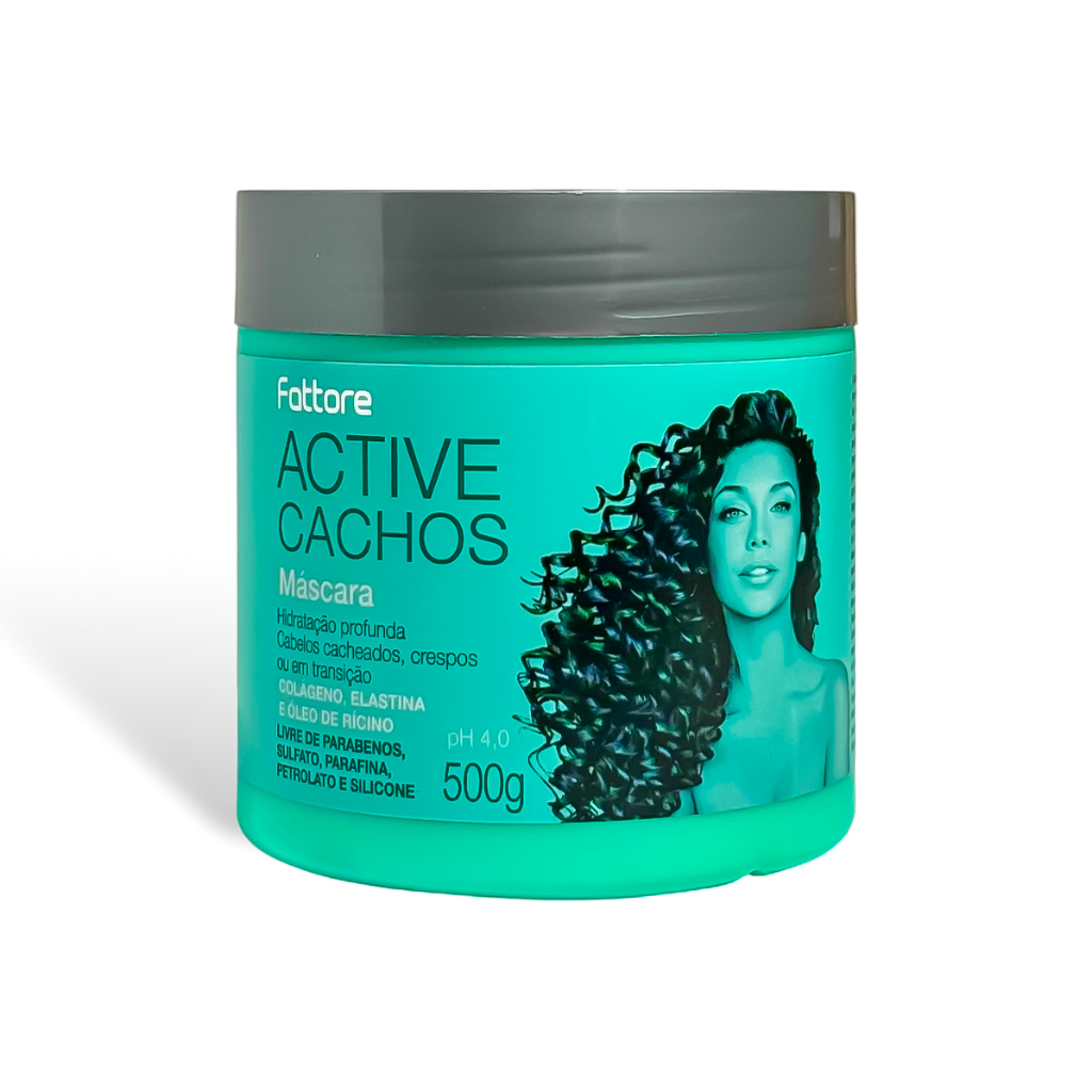Fattore Máscara Active Cachos 500g – Cachos Sem Frizz com Nutrição Intensa em Oferta na Shopee