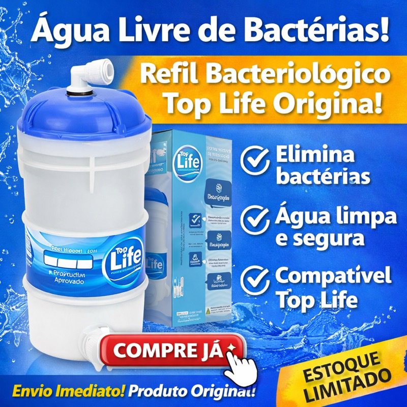 Refil Filtro Purificadores Top Life Original adaptavel em todos modelos top life