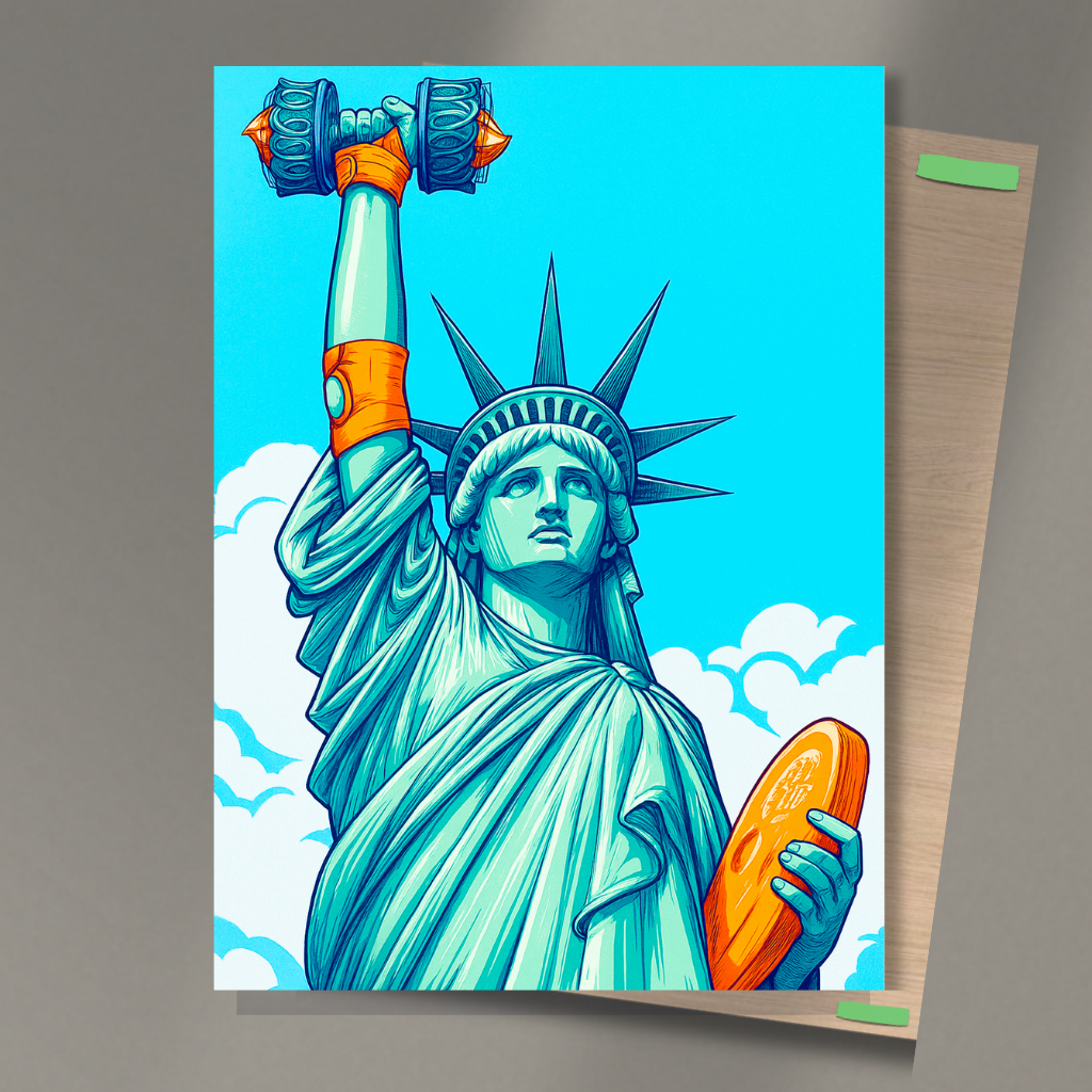 Placa Quadro Decorativo Estatua Da Liberdade New York Treino Fitness Modernismo Arte Motivacional