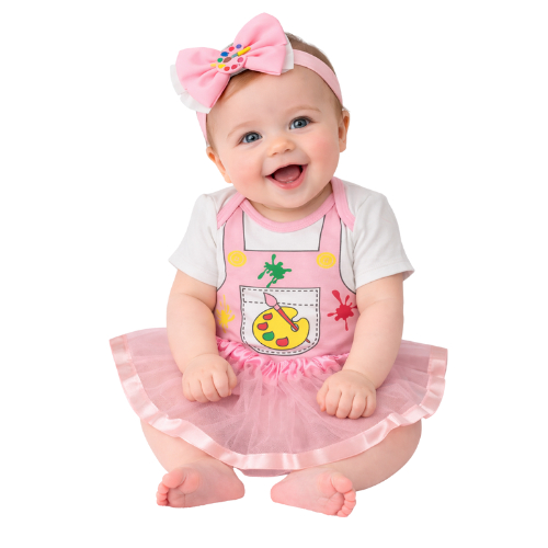 Body Bebê Temático Mesversario Fantasia Infantil   Fantasia Pintor em Oferta na Shopee