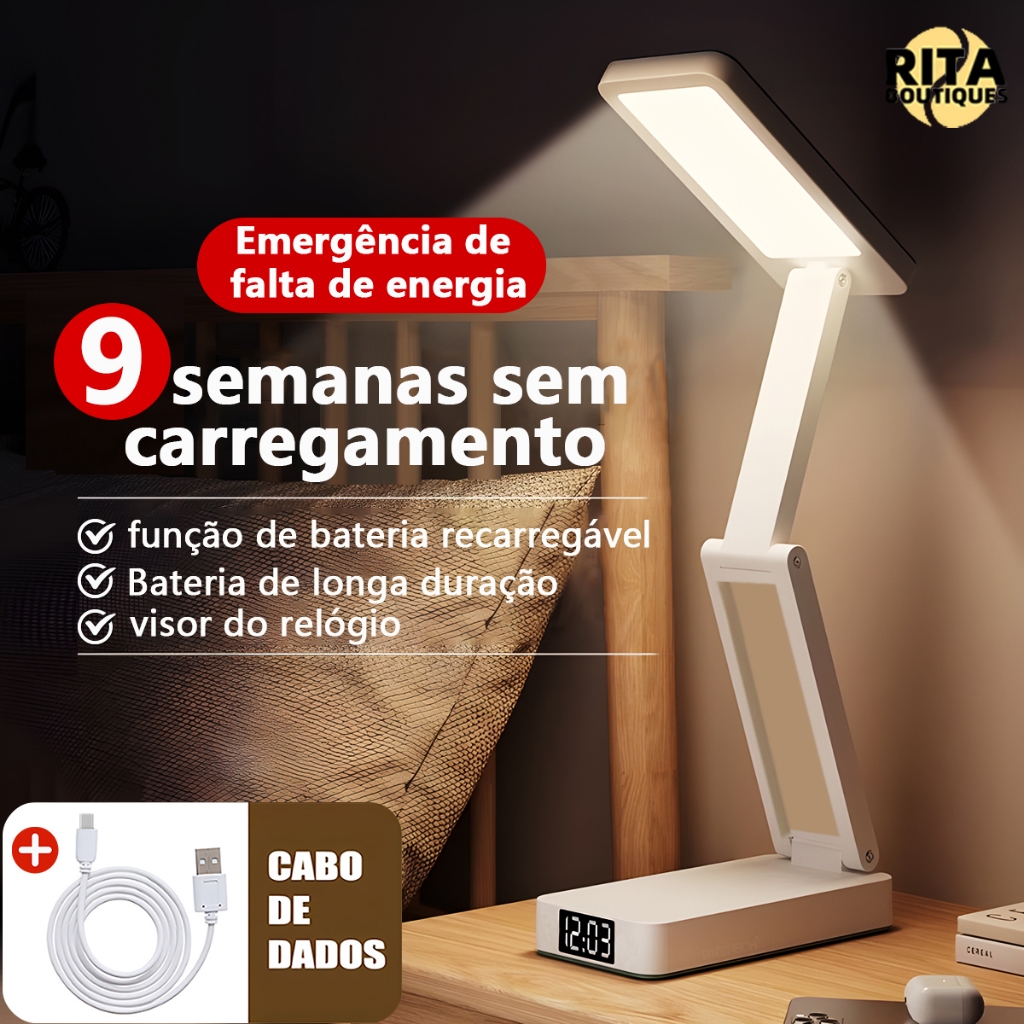 120 Horas Luminária De Mesa LED Recarregável Com Proteção Os Olhos Usb Iluminaria Abajur Lâmpada De Mesa Para Quarto em Oferta na Shopee