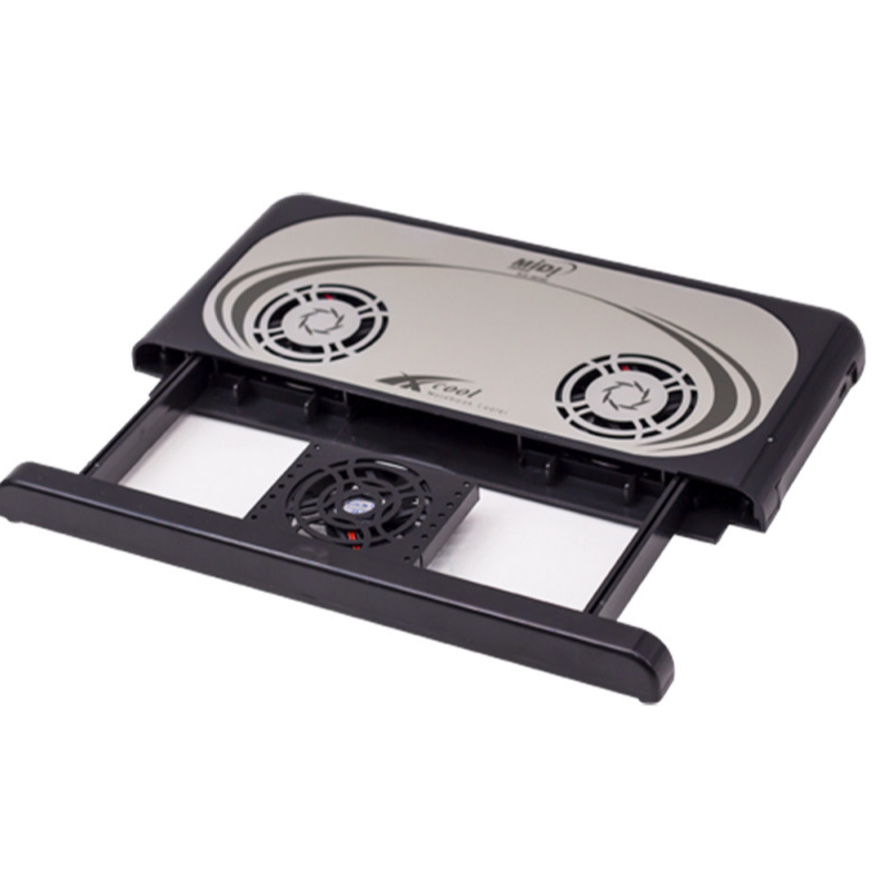 Cooler Para Notebook Midi Md-0058Z / 1500Rpm / Com 2 Ventiladores / DV 5V - Preto/Prata