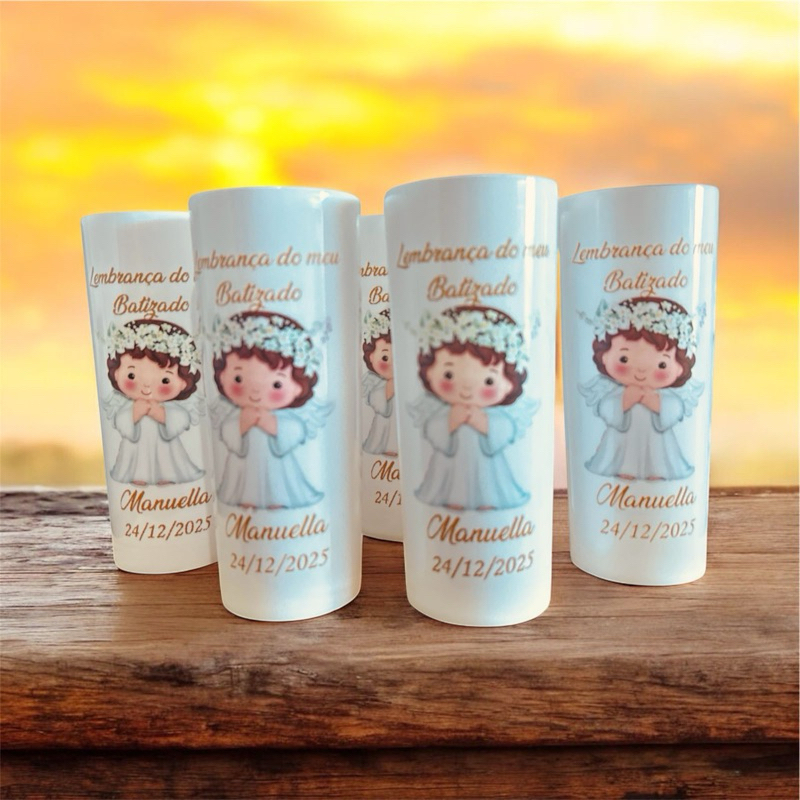Copo long drink personalizado Batizado em Oferta na Shopee