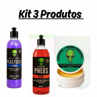 kit Cera alien +  Pretinho Selante + Revitalizador Plásticos Automotivo em Oferta na Shopee