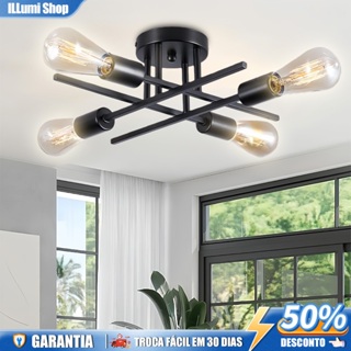 Lustre Moderno Luminária,Semi-embutido 4/6 Lâmpadas Para Sala de Jantar e Estar em Oferta na Shopee