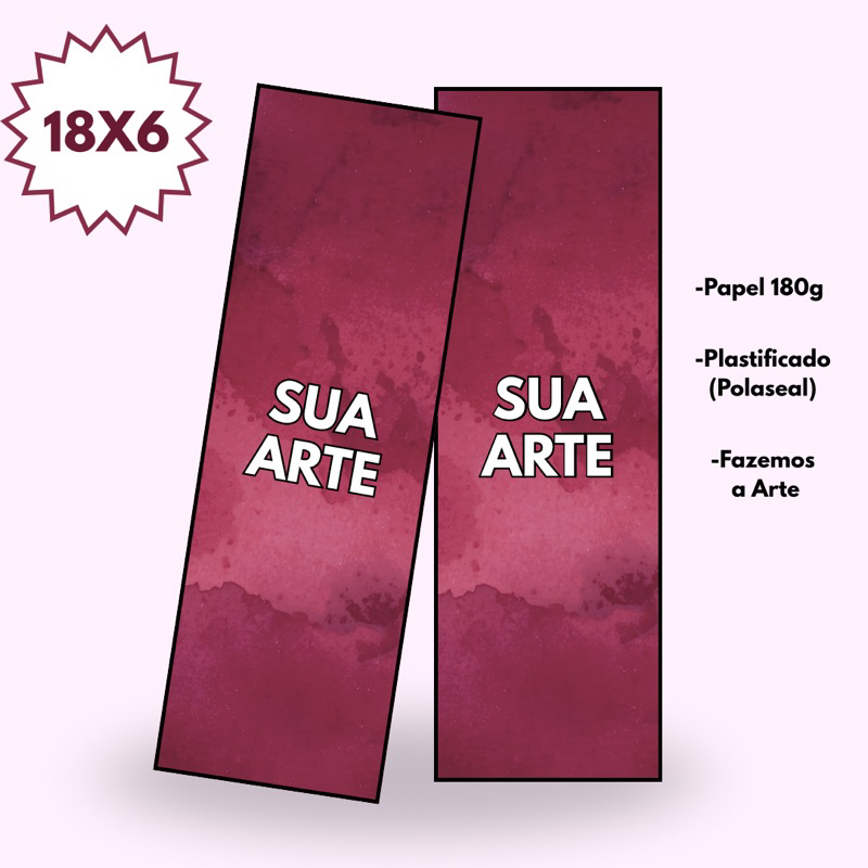 Marca Páginas Personalizado com Sua Arte - 18x6