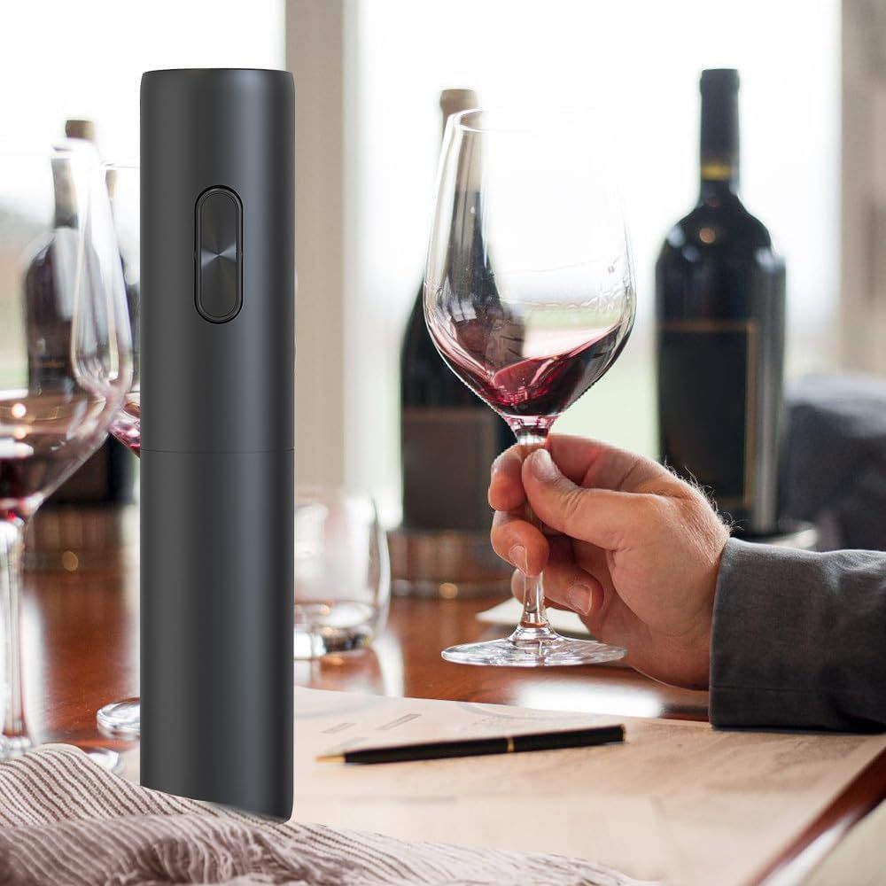 Abridor de Garrafa de Vinho Elétrico - Saca Rolha Automático a Pilha! Kit prático para casa, presente elegante e funcion