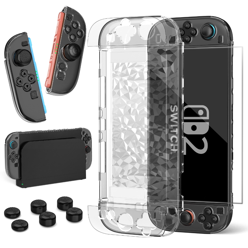 Kit 9 Completo para Nintendo Switch 2, Inclui Capa, Grip, Película de Vidro Temperado e Limpar Álcool em Oferta na Shopee