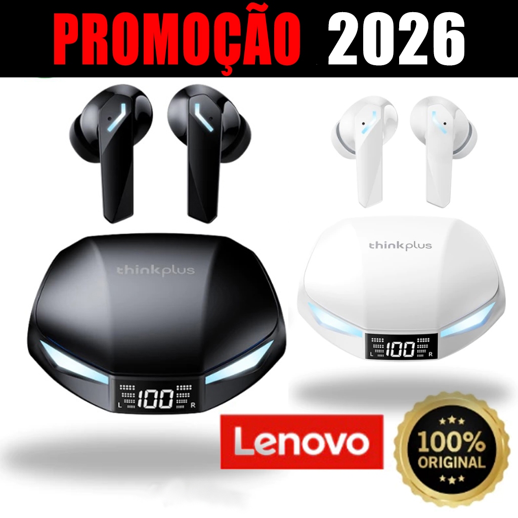 Fone de Ouvido Bluetooth Lenovo XT53 Original TWS GM2 PRO MAX ipx4 Som HiFi Estojo c Display Digital