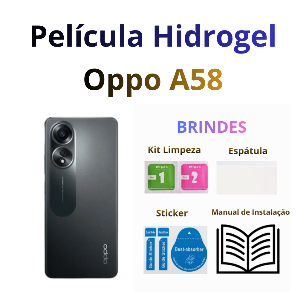 Película Hidrogel Oppo A58 4g - ESCOLHA HD ou PRIVACIDADE | Ler Descrição em Oferta na Shopee