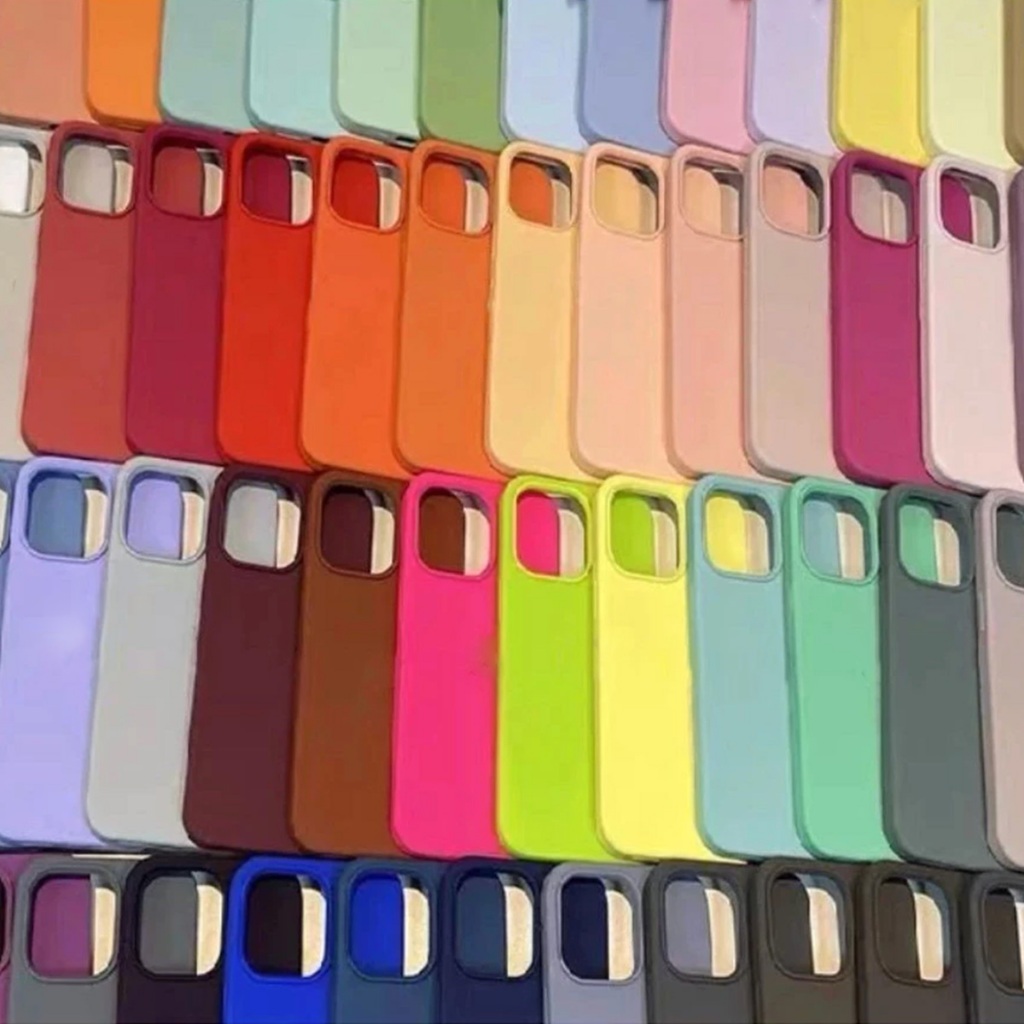KIT 3 Ou 5 Capas Silicone Cor SortIdas Para Todos iPhone 17 16 15 14 13 12 11 Pro Max Plus X XR XS Max
