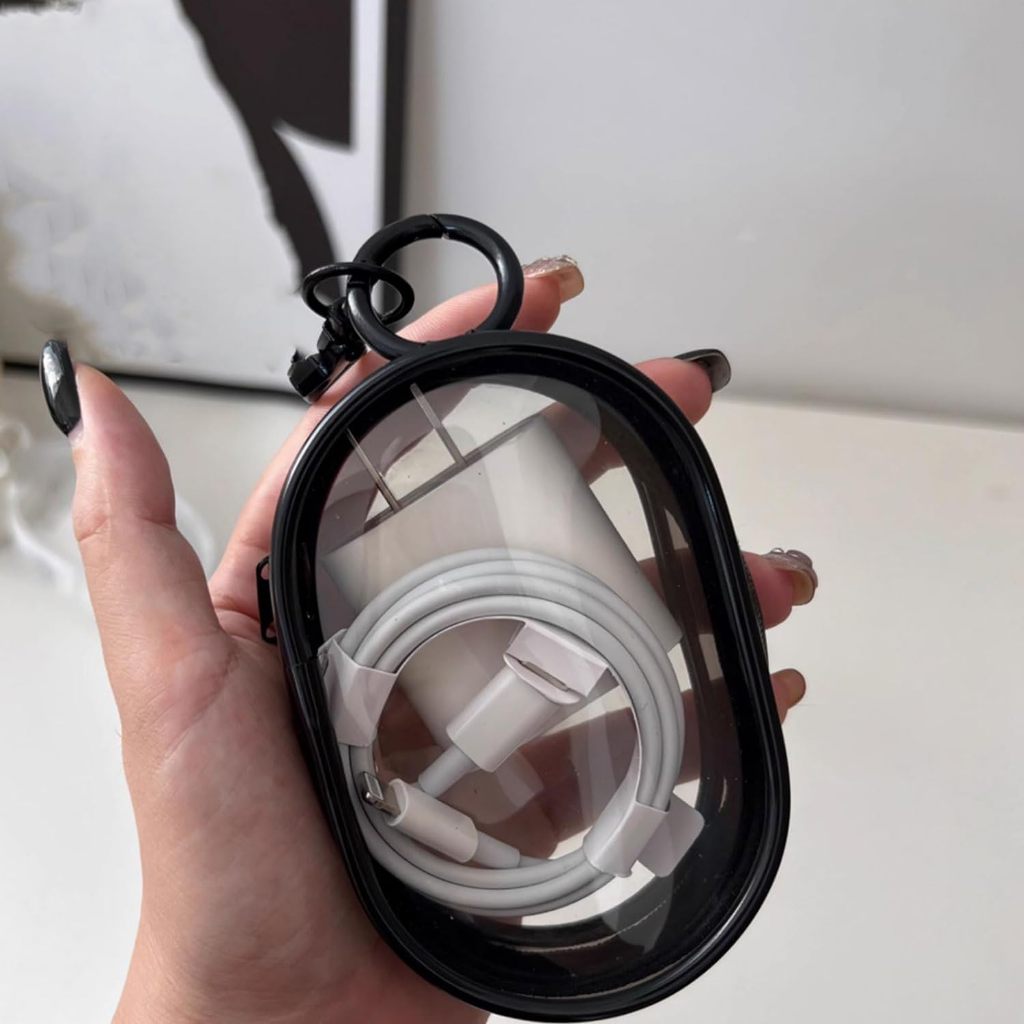 Bolsa Mini Transparente com Zíper - Compacta e Portátil, Ideal para Fones de Ouvido em Viagem em Oferta na Shopee