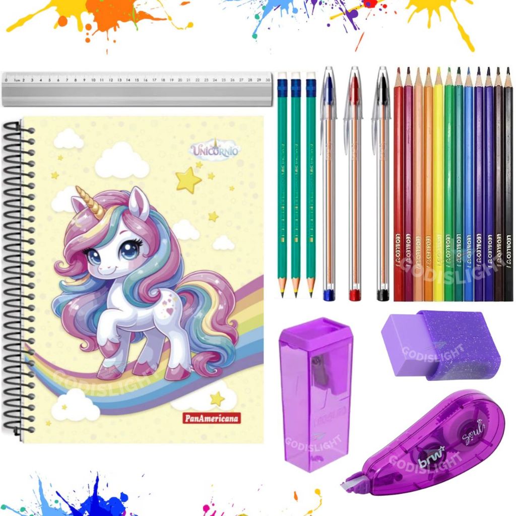 Kit Material Escolar Menina Completo Lista 2026 Caderno Caneta Lápis Matérias Qualidade Pr...