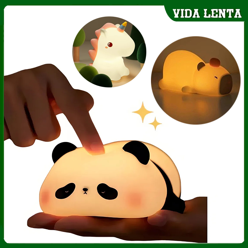 Luminária Mesa Recarregável Lâmpada Noturna Abajur Fofo Silicone Toque Touch Led em Oferta na Shopee