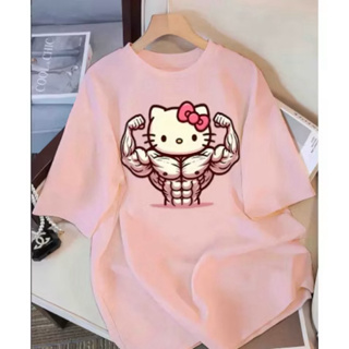 Camiseta Camisa T-shirt Feminina 100% Algodão Treino Gym Fitness Academia Hello K em Oferta na Shopee