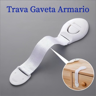 Kit 10 Und Trava Gaveta Armario Segurança Protetor Protecao Bebe Branco em Oferta na Shopee
