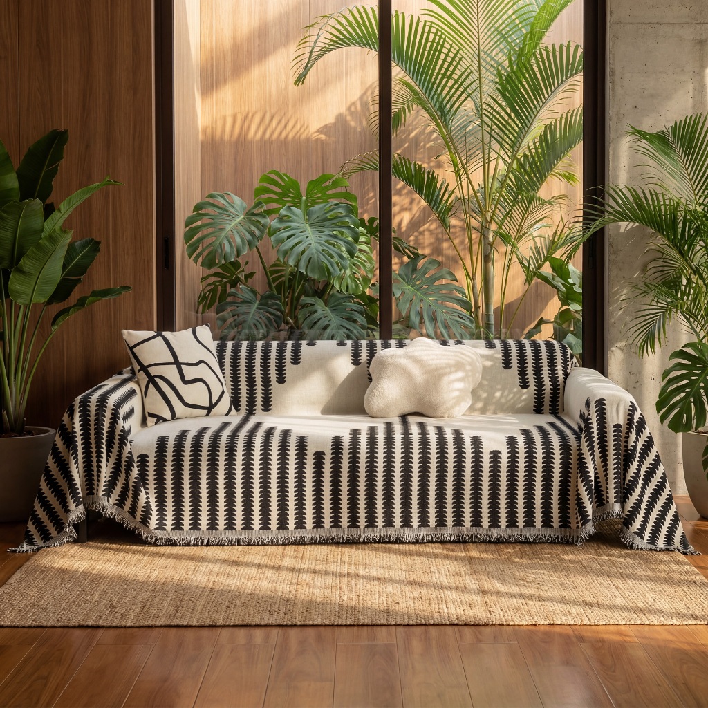 Manta Boho para Sofá — Estilo e Proteção para Todas as Estações (Tamanhos: 180x230 cm / 180x300 cm) em Oferta na Shopee