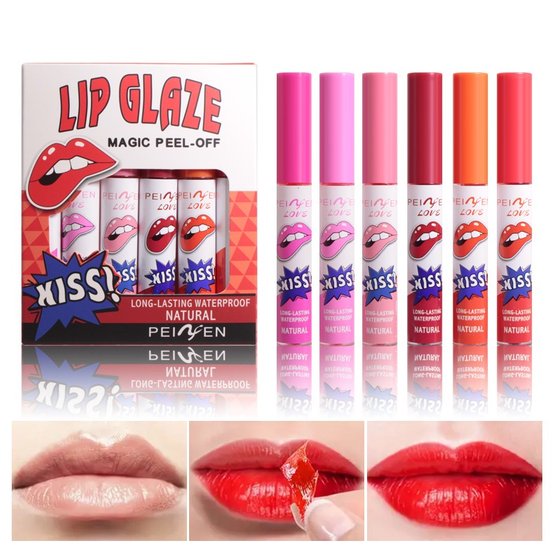 Kit 6 PENNIFEN Magic Pearl Lip Glaze à prova d'água, fácil de colorir, esmalte labial antiaderente em Oferta na Shopee