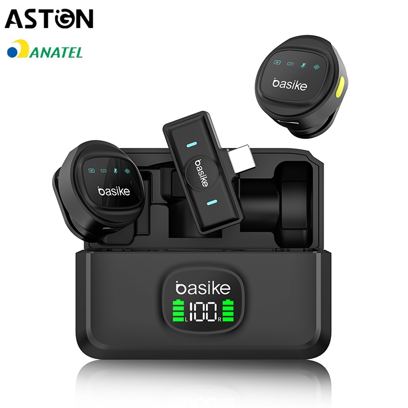 Astgn X Basike Microfone de Lapela Sem Fio Basike Tipo C Profissional Plug & Play Redução de Ruído em Oferta na Shopee