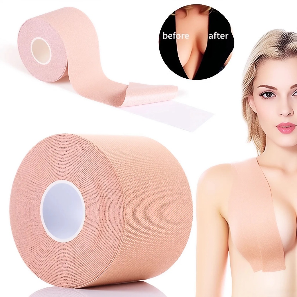 Sutiã Rolo Adesivo Levanta Peito Seio Fita Invisível 5 Metros A prova d'agua Nao agride a pele Deixa com aparenciB em Oferta na Shopee