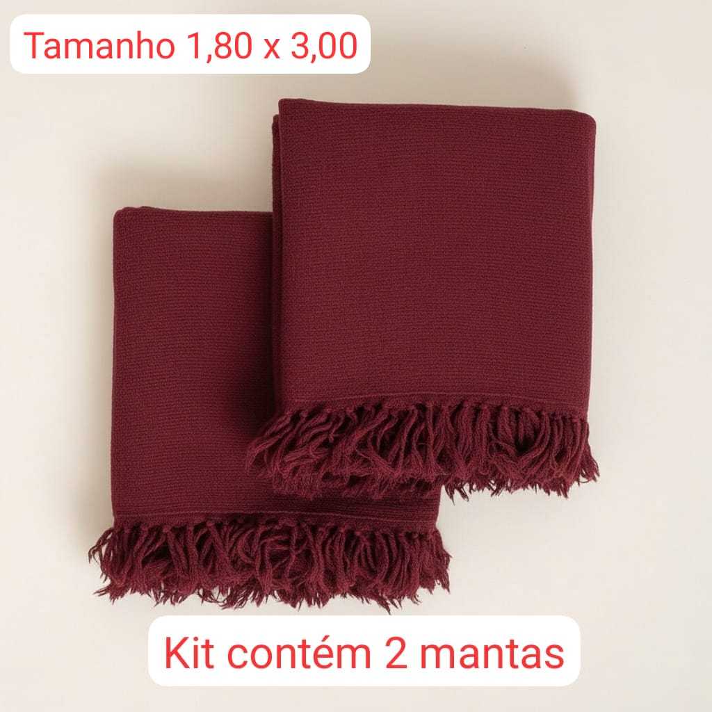 Kit 2 Mantas  Para Sofá e cama Luxuosa Tamanho 180X300 Tecido 100% Algodão Casa Nova Elegante  Casa Decoração
