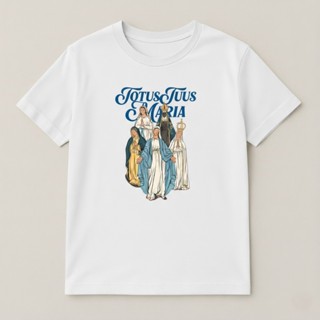 Camiseta Católica Adulto Unissex e Infantil Juvenil Totus tuus Maria 100% Algodão - Lançamento em Oferta na Shopee