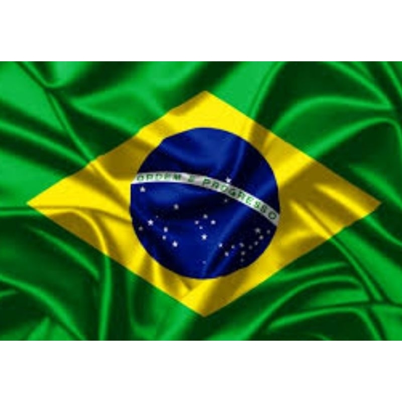 3 Bandeiras do Brasil em Cetim 100% Poliéster 1,50 Largura