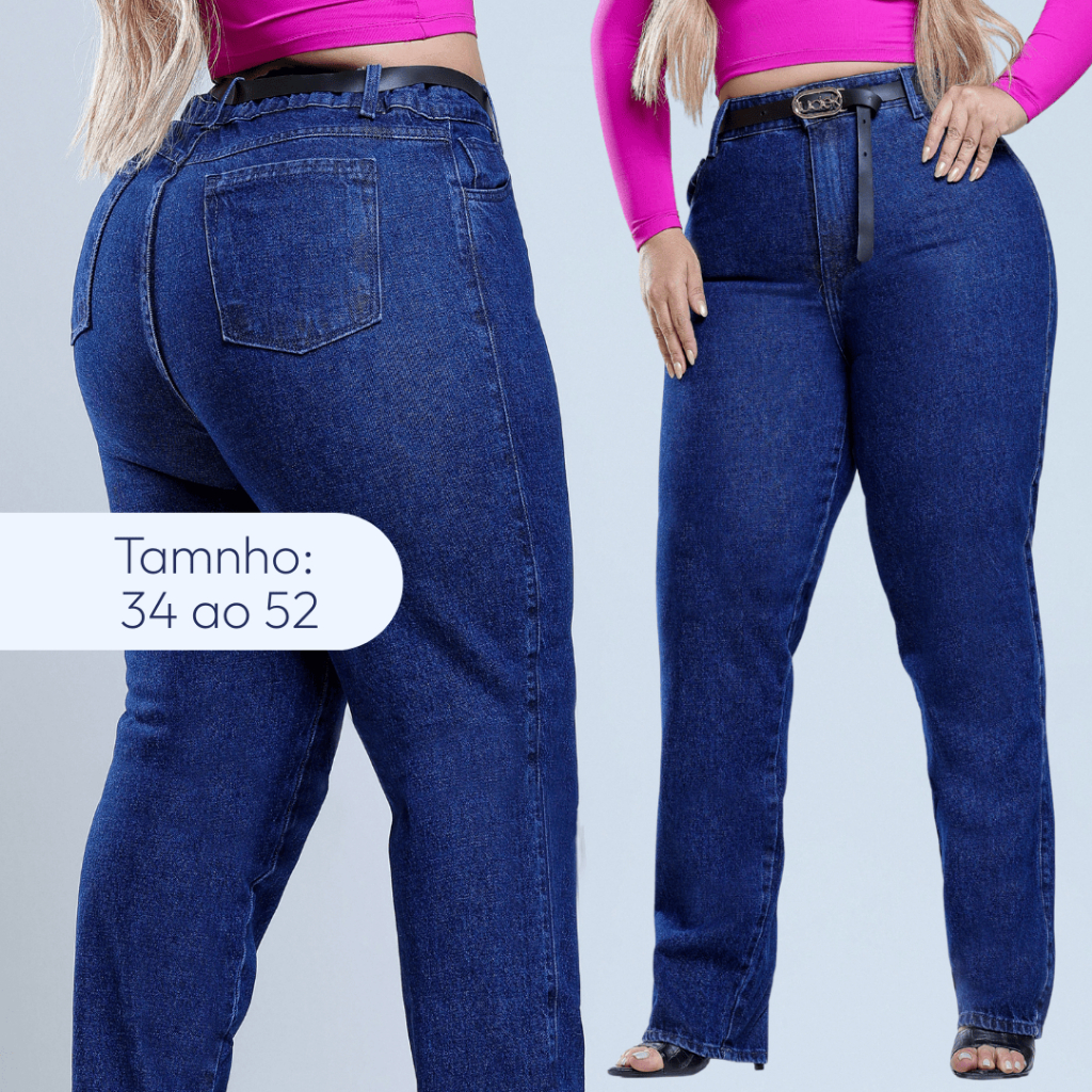 Calça Mom Feminina Lavagem PREMIUM em Oferta na Shopee