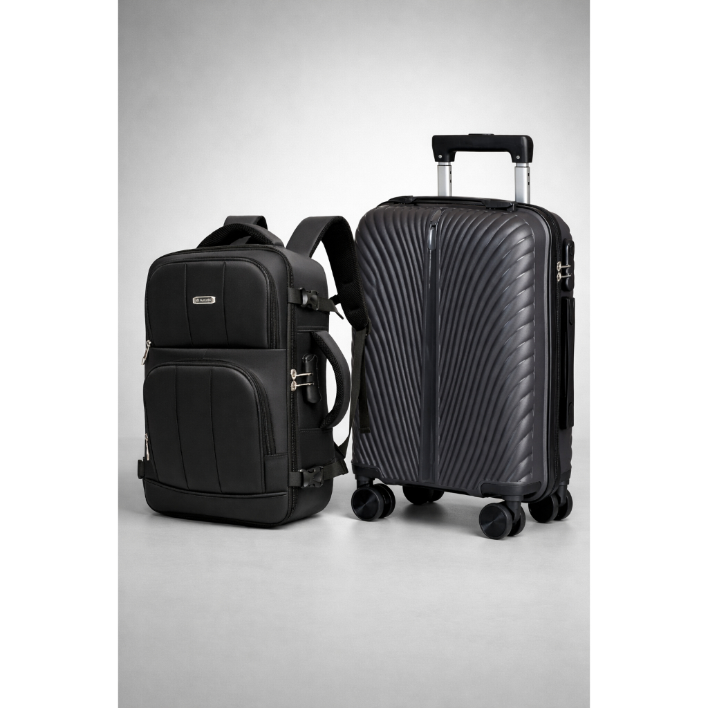 Kit Mala de Viagem 23kg Polipropileno Leve Mochila Bordo Para Viagem Antifurto Reforçada