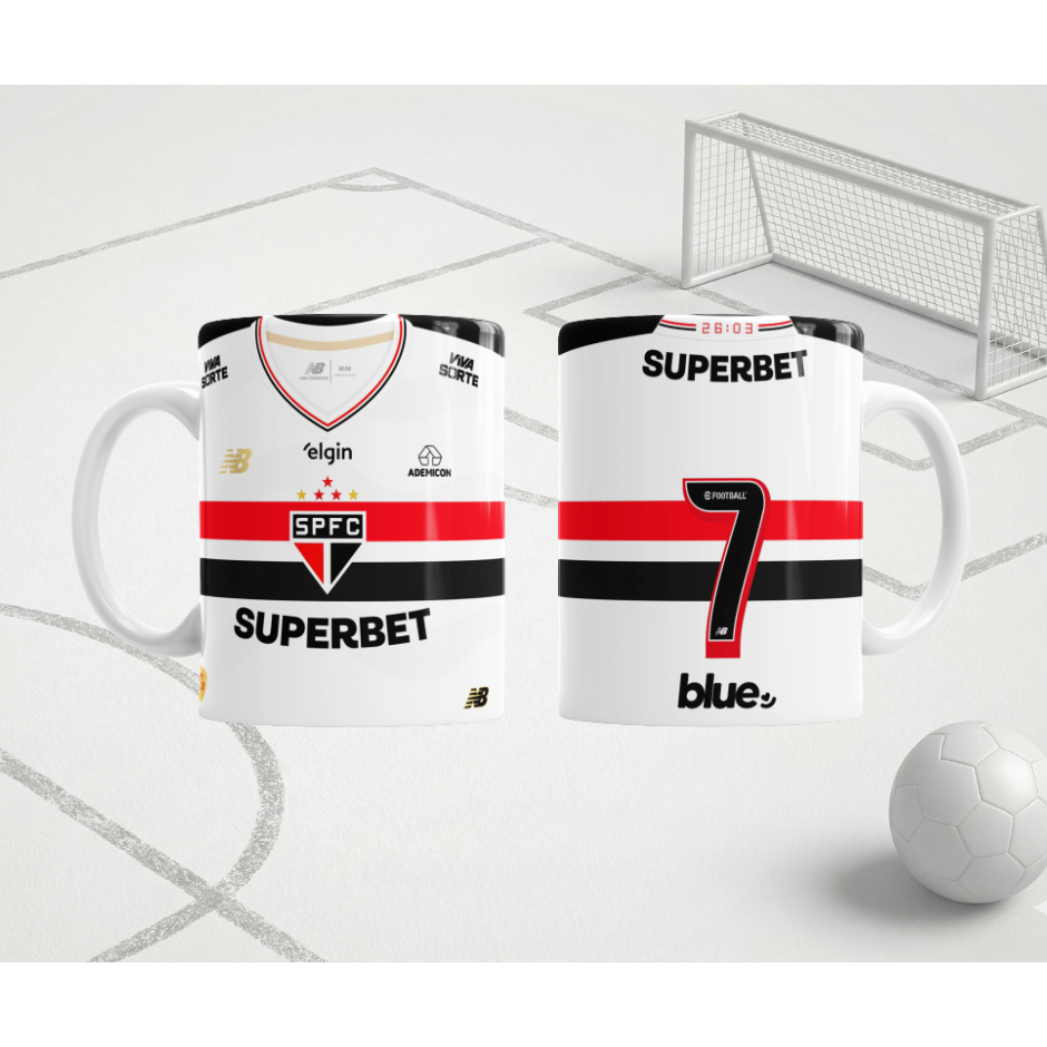 Caneca Presente Personalizada Camisa Time Brasileirão São Paulo 2025