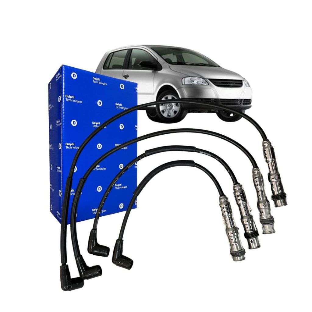 Jogo Cabo de Ignição Velas Para Volkswagen Fox 1.0 1.6 2003 a 2007 Delphi 032905409B