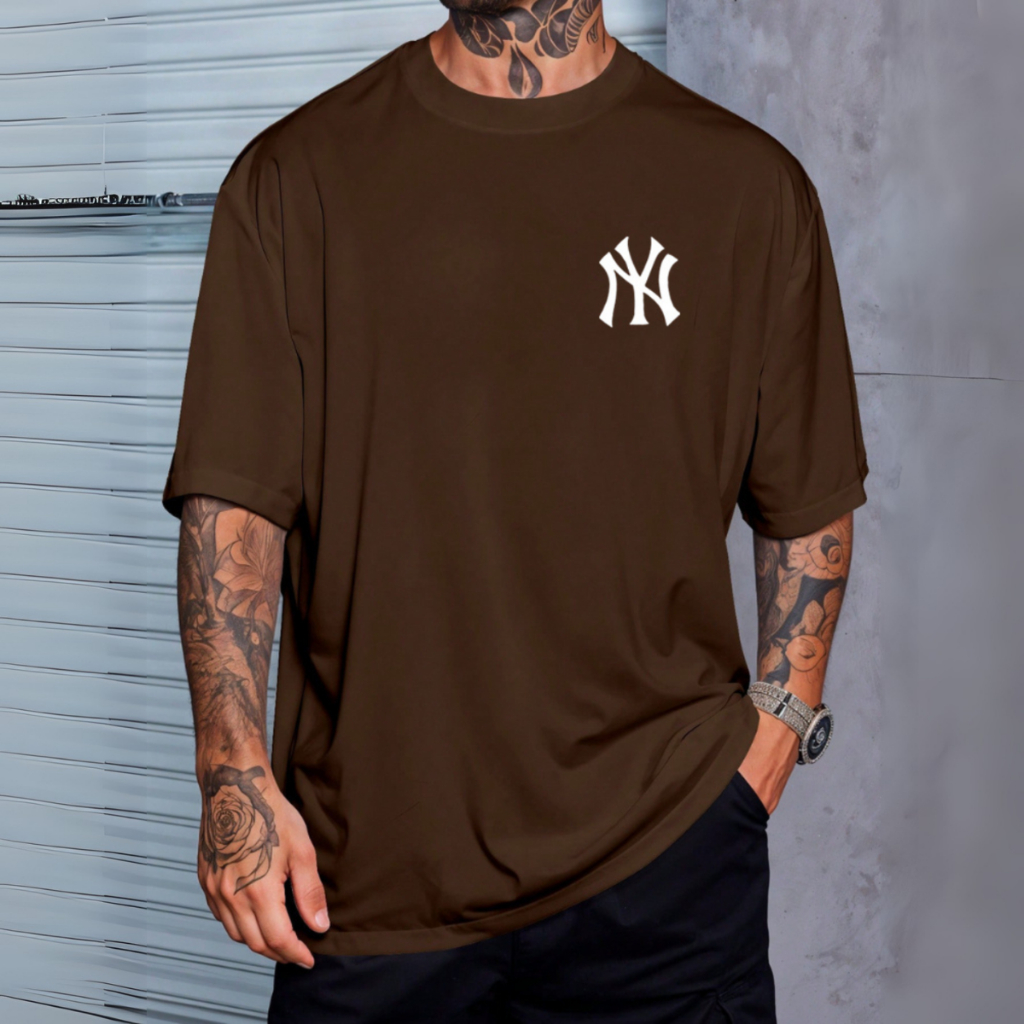 Camiseta Oversized Masculina Estampada NY 100 % Top - BT030 em Oferta na Shopee