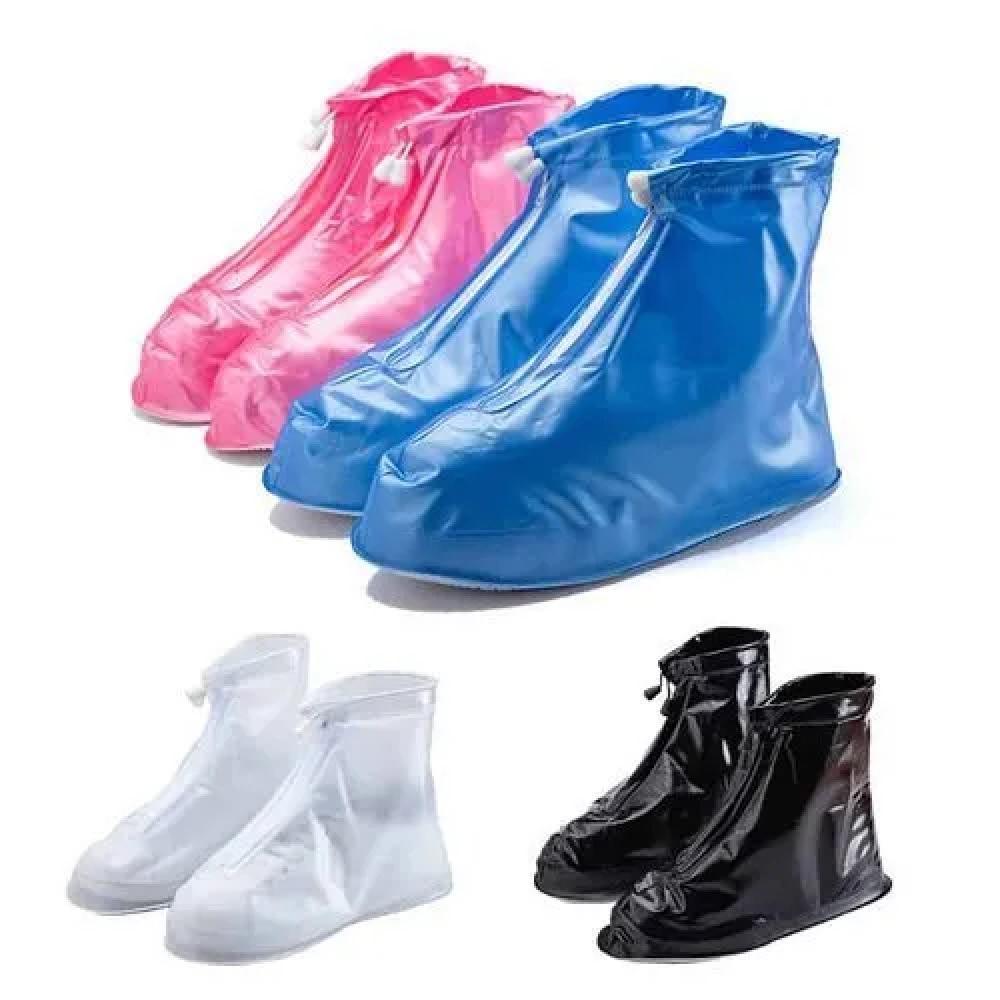 Capa de Chuva Sapato Tênis Moto Protetor Impermeável Calçados Bota Ajustável Com Zíper Motoqueiro