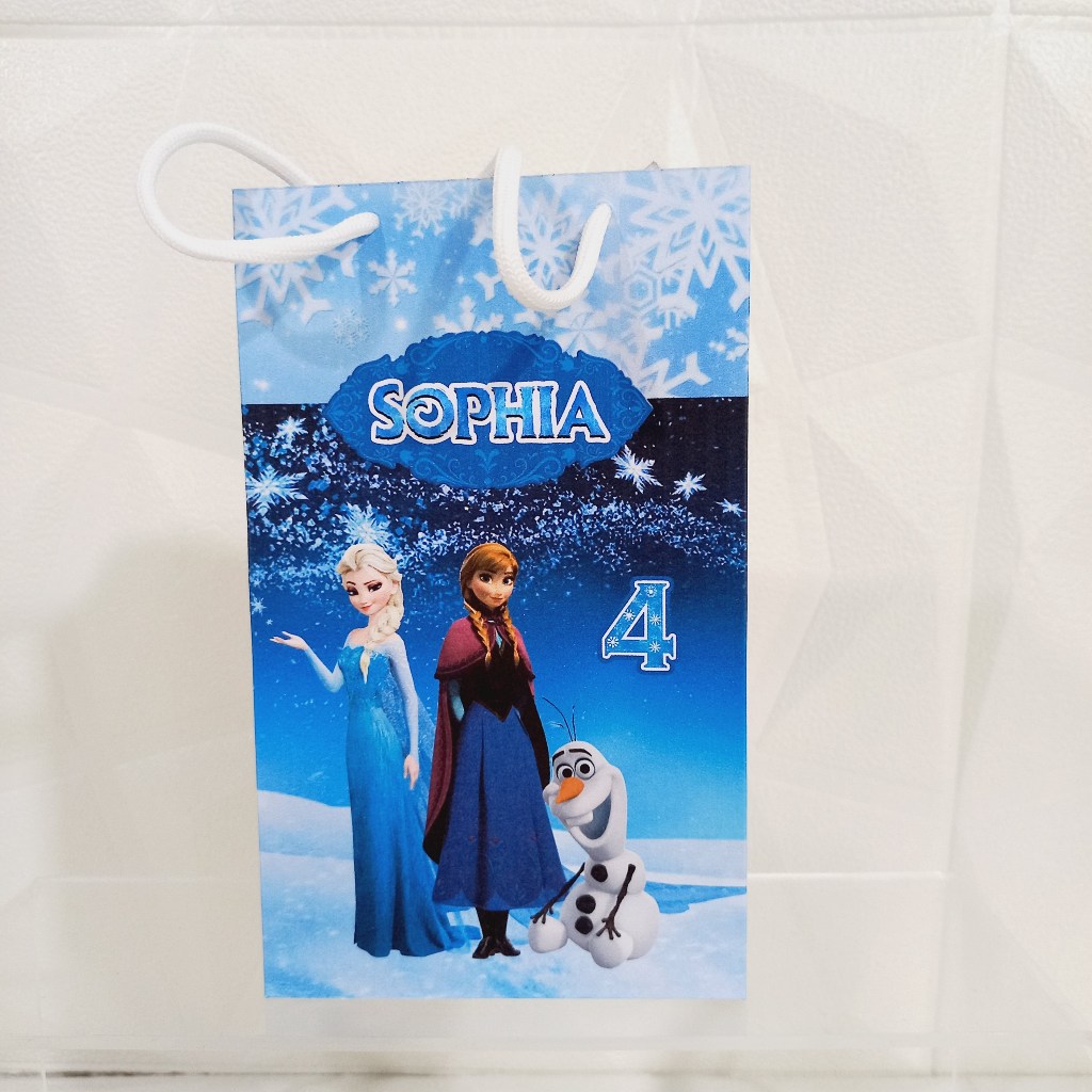 Sacolinha Frozen I Tamanho P  Personalizada PEGUE E MONTE /Lembrancinha de Festa /Aniversário