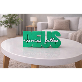 Letreiro 3D Deus Nunca Falha em PLA - Decoração de Mesa Estilo Luxo e Presente Personalizado em Oferta na Shopee