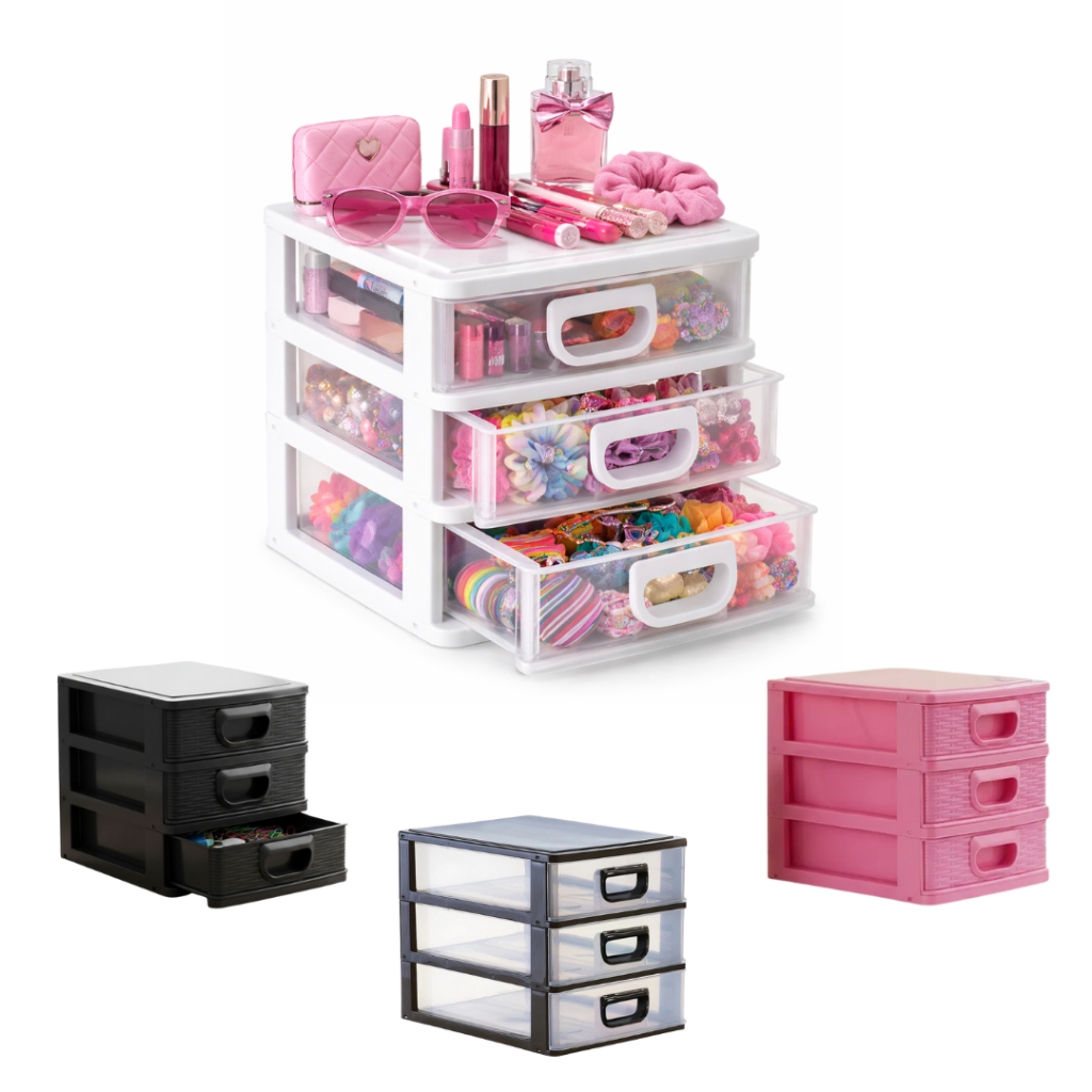 Super Porta Joias com 3 Gaveta Organizador para Escritório, Joias e Material de Costura