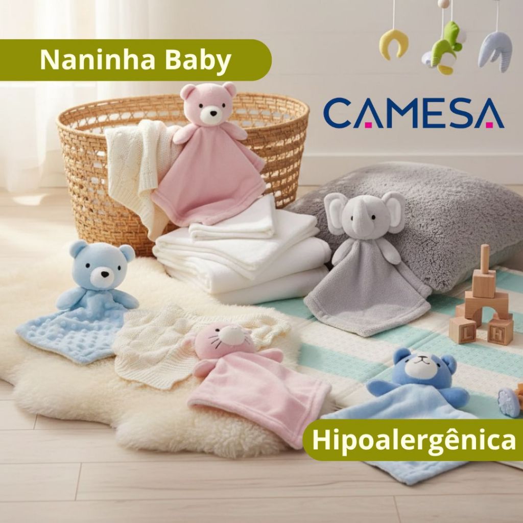 Naninha Bebê Camesa Baby 35x35cm Hipoalergênica Infantil em Oferta na Shopee