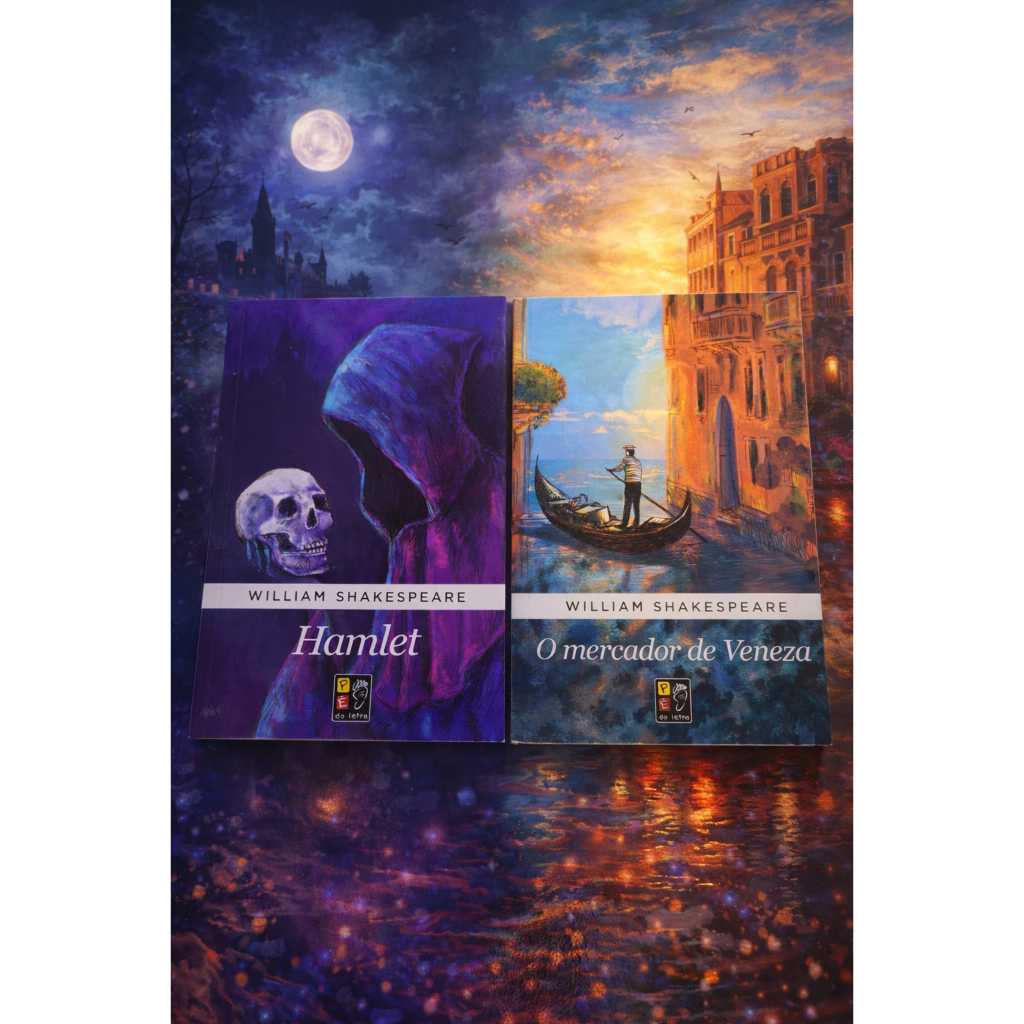 Kit 2 livros de William Shakespeare Hamlet, o mercador de Veneza envio imediato