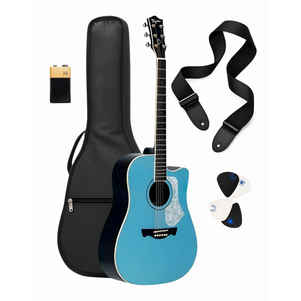 Kit Violão Tagima Folk Cutaway eq aço spruce agathis latin america andes lpbs