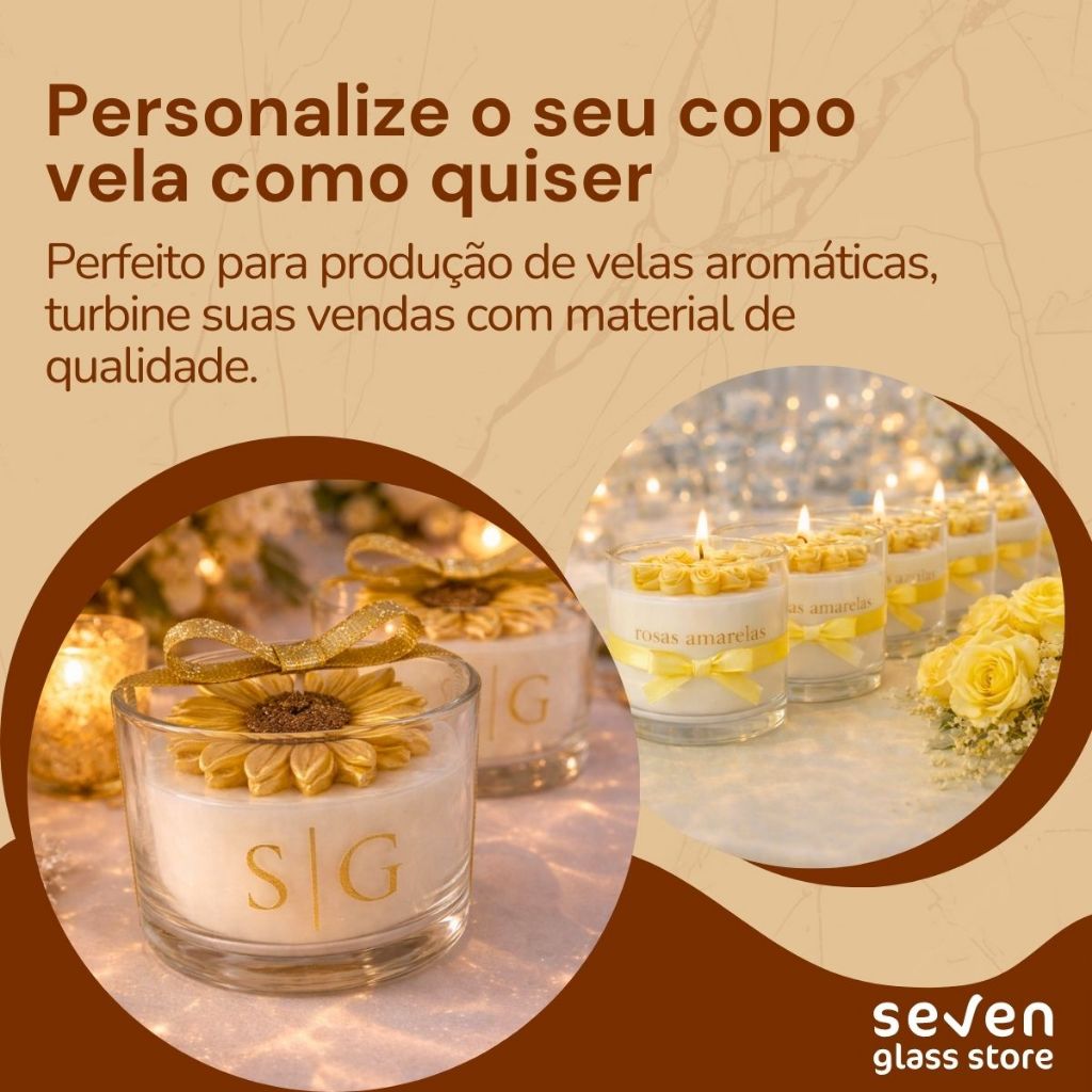 Kit 10 Copos de Vidro Para Vela Decoração Artesanal 150ml · foto 2