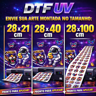 DTF UV Pronto para Aplicar | Impressão UV Alta Qualidade | Personalizado por Arquivo